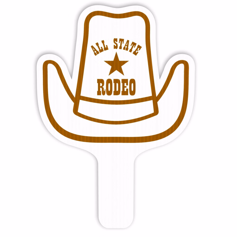 Cowboy Hat Hand Fan, Screen Printed