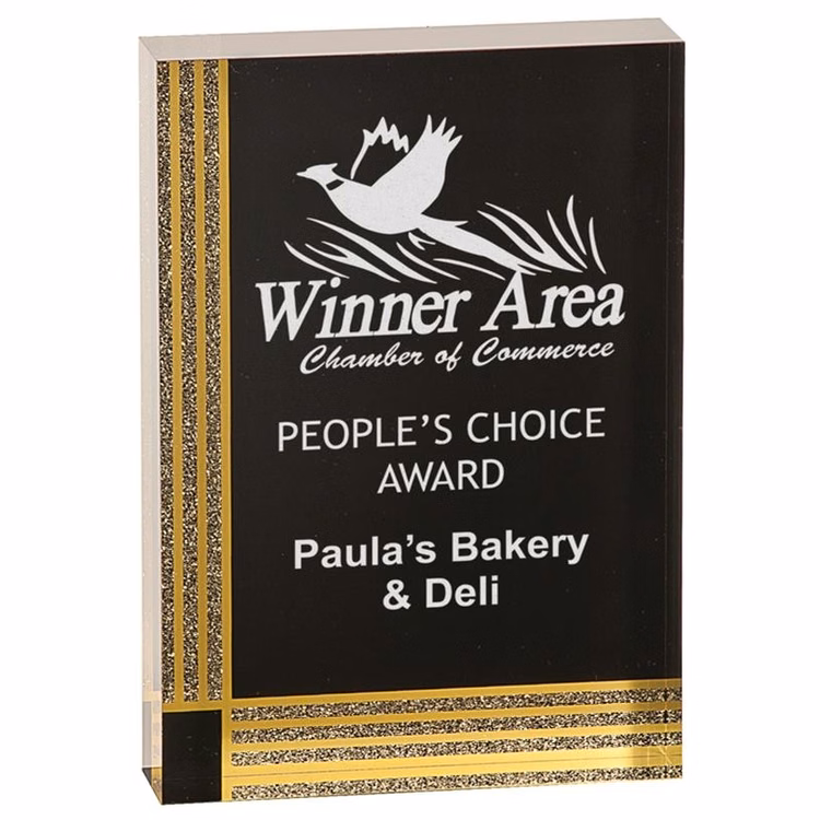 Rectangle Black Diamond Acrylic Award