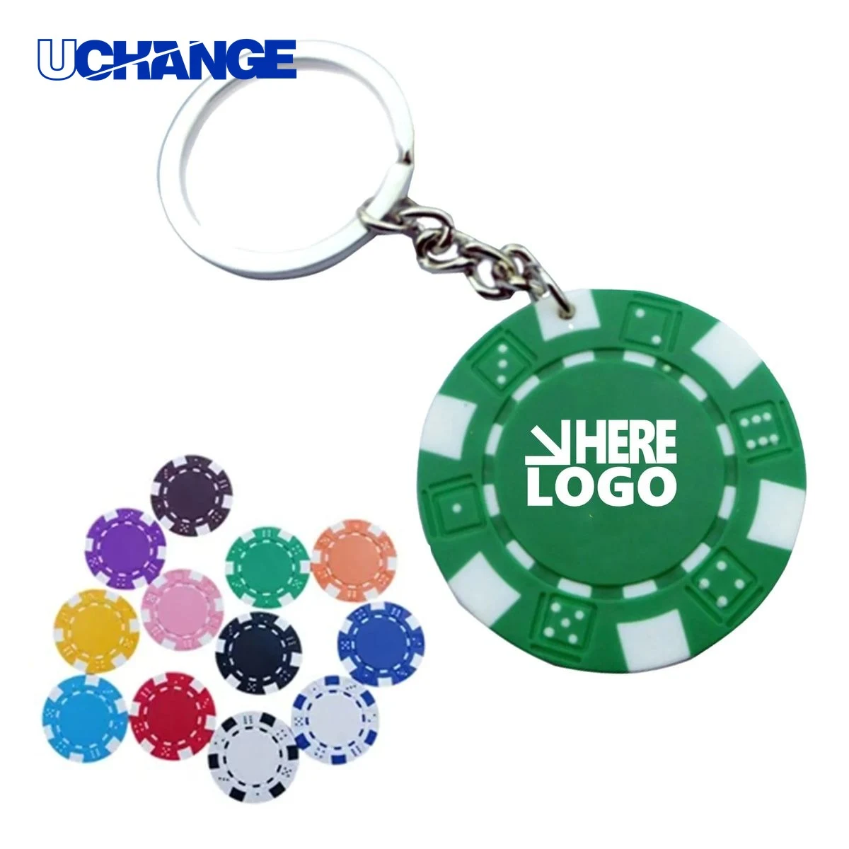 Poker Chip Casino Keychain 1