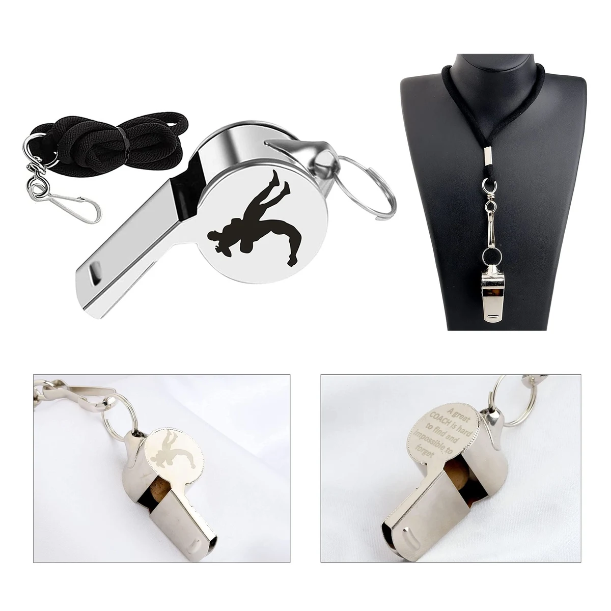 Coach Lanyard Stainless Steel Whistle 1