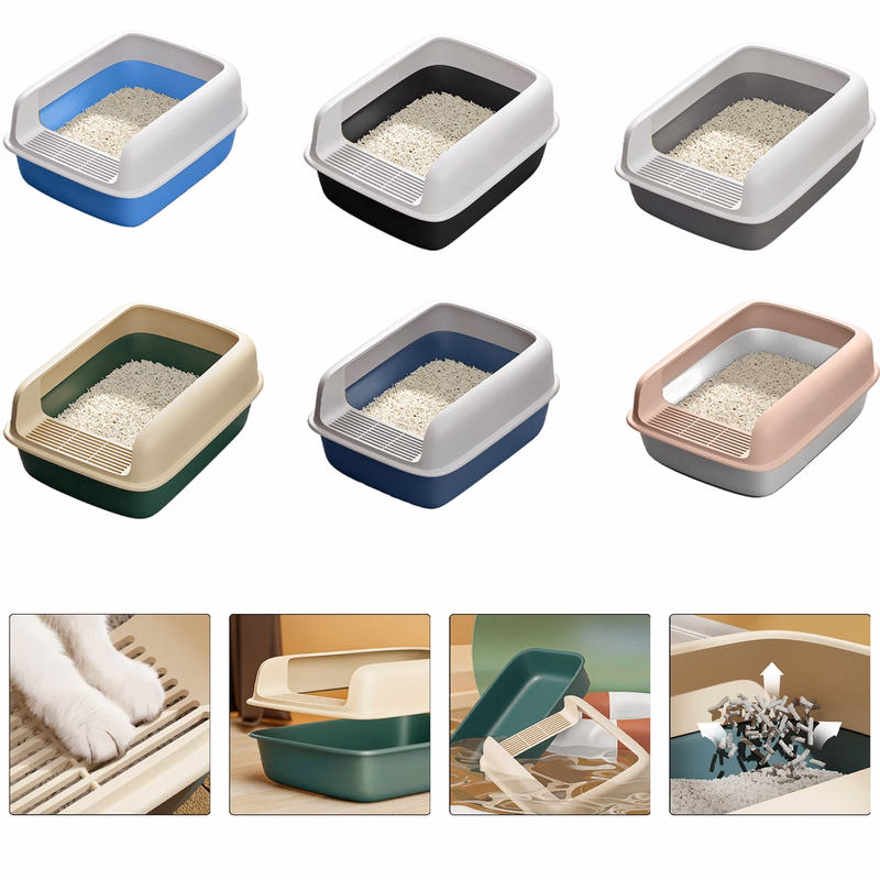 PP Semi-enclosed Cat Litter Box