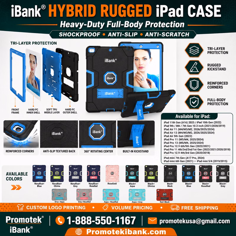 iBank® Hybrid Case for iPad Heavy Duty Rugged Stand Shockproof Anti-slip Anti-Scratch