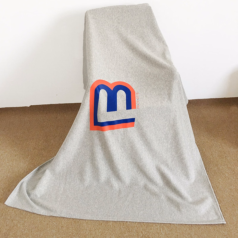 Gray Jersey Sweatshirt Jersey Fleece Blanket