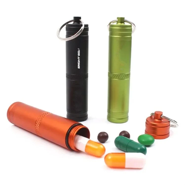 Sealed Aluminum Medicine Bottle Keychain 1