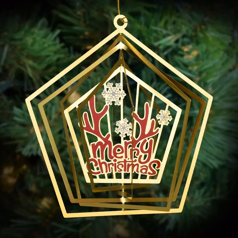 2" Custom Gold 3D Rotation Ornaments