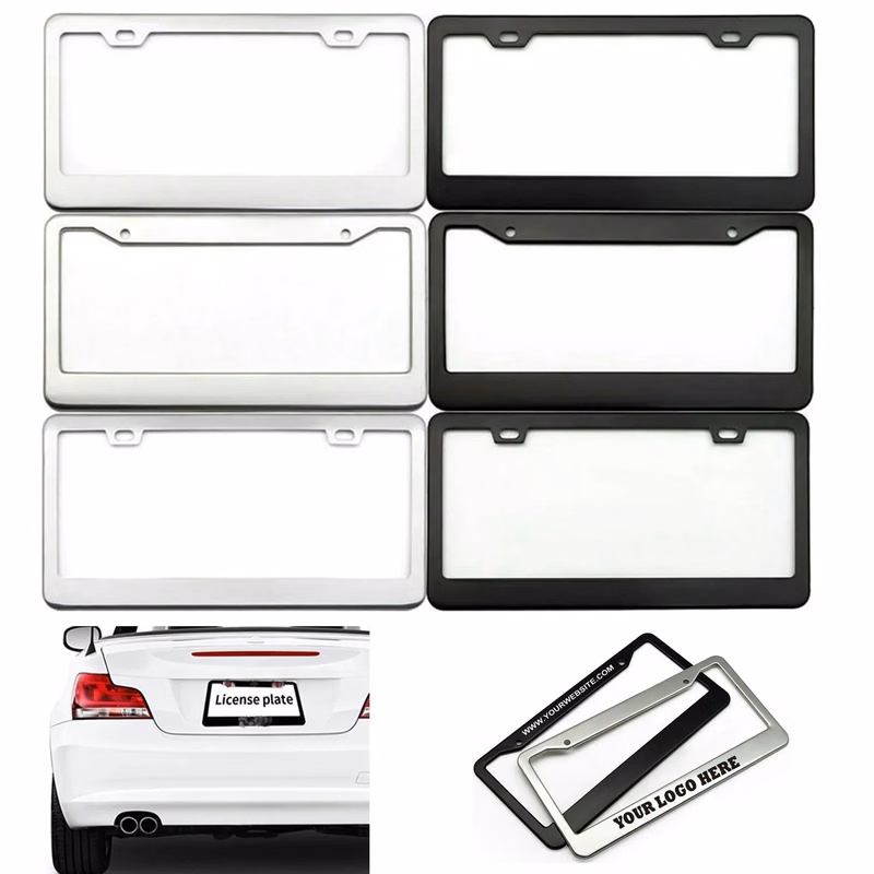 Chrome ABS Plastic License Plate Frame With Logo Imprinted