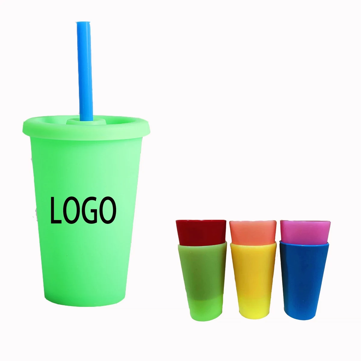 Silicone Tumbler Cup with Lid and Straw 1