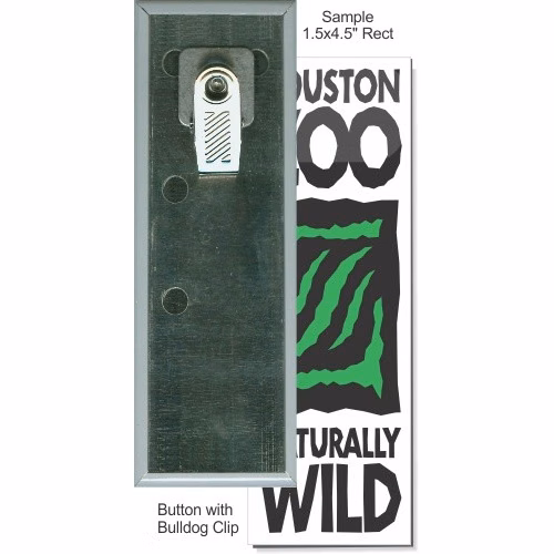 Bulldog Clip 1 1/2 Inch X 4 1/2 Inch Rectangular Button