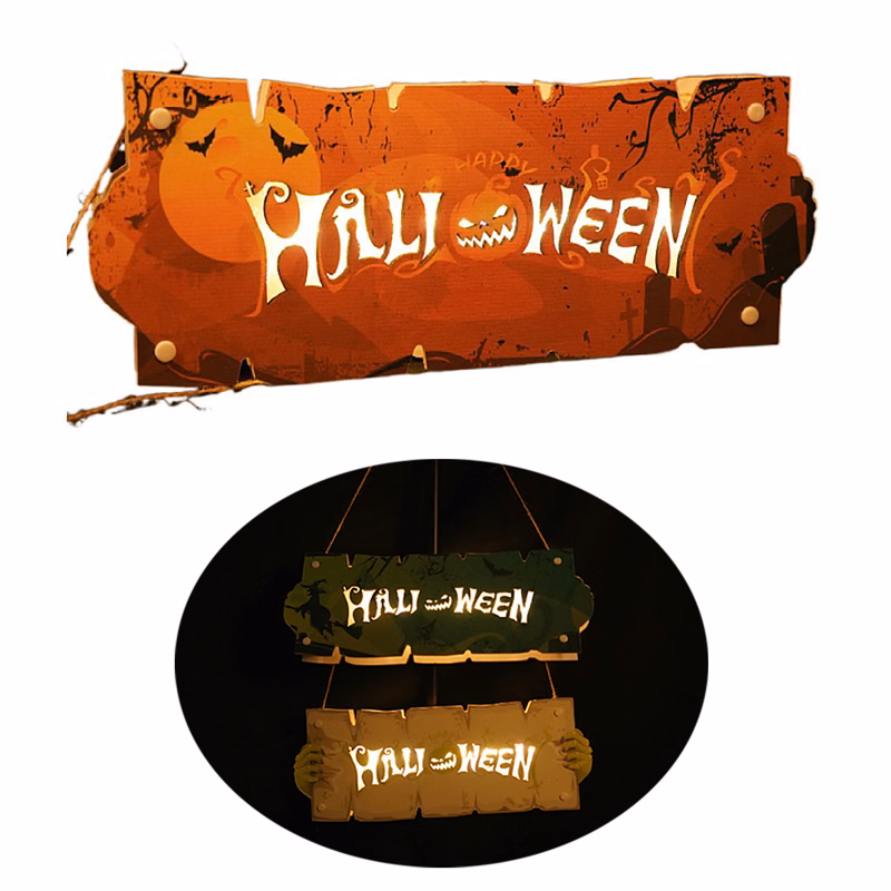 LED Halloween Doorplate Wall Pumpkin Lamp
