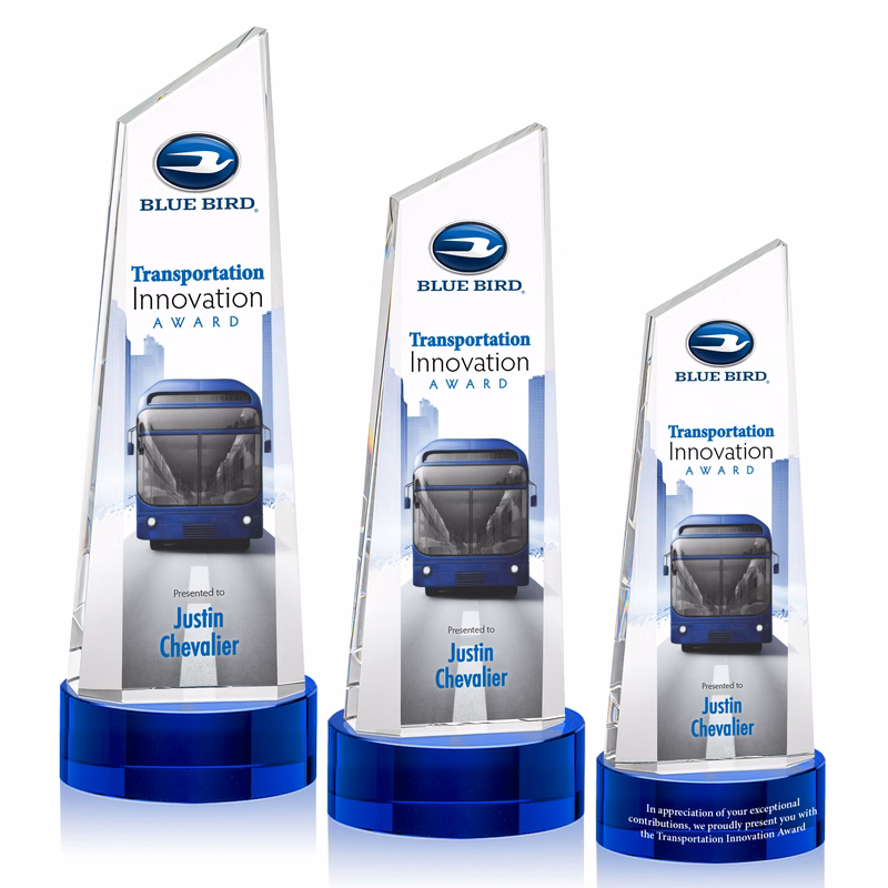 Belmont Tower VividPrint™ Award on Stanrich - Blue