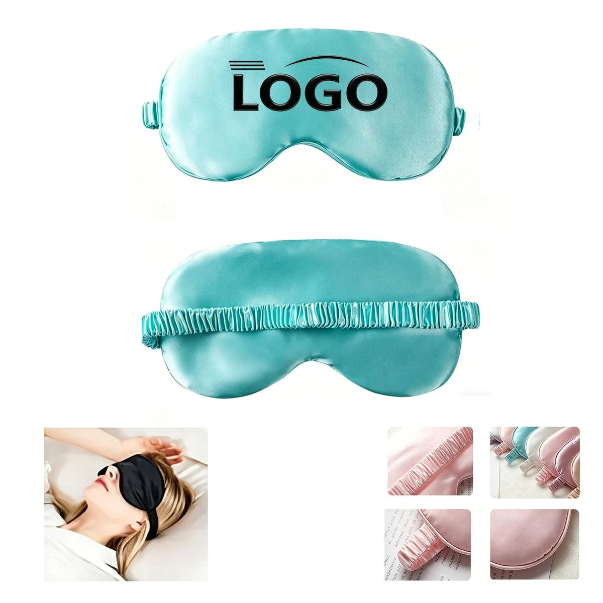 Branded Imitation Silk Eye Mask With Color Choices 1