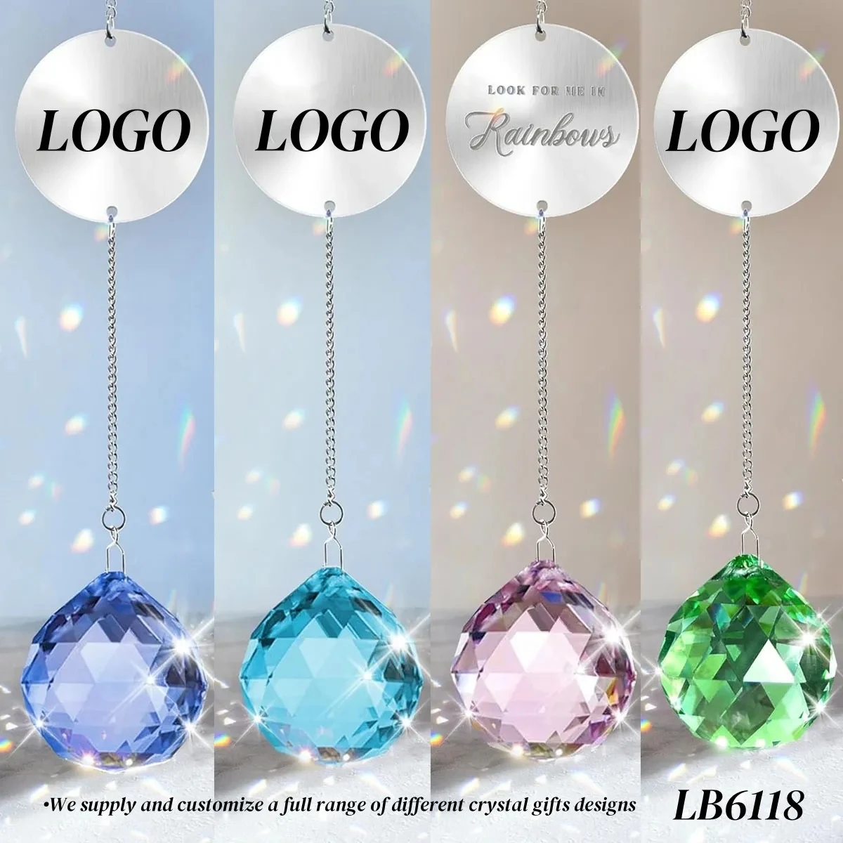 Custom Crystal Ball Christmas Ornaments Prism Suncatcher 1