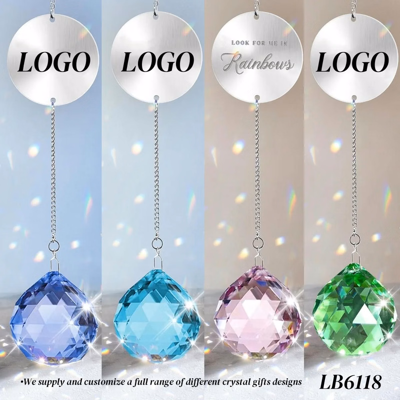 Custom Crystal Ball Christmas Ornaments Prism Suncatcher