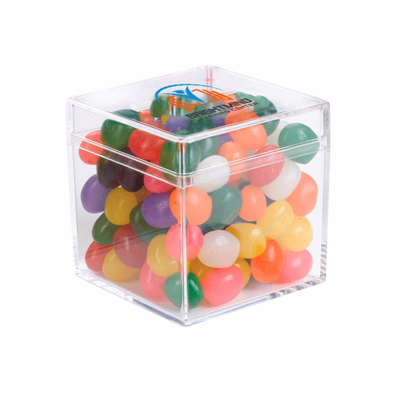 Cube Shaped Acrylic Container With Jelly Beans