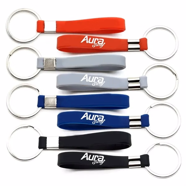 Custom Silicone Wristband Keychain with Metal Ring — Lightweight Events Giveaway