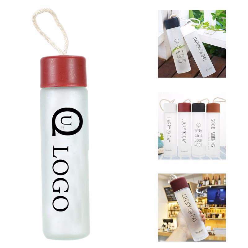 12 Oz Frosted Glass Water Bottle