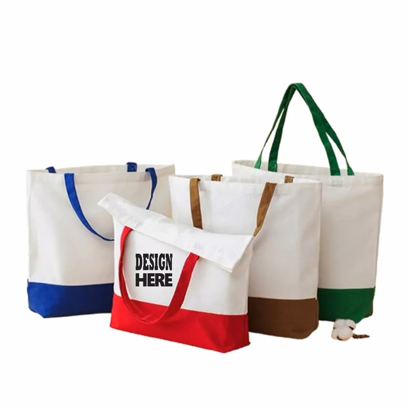 Patchwork Canvas Bag Supermarket Shopping Tote