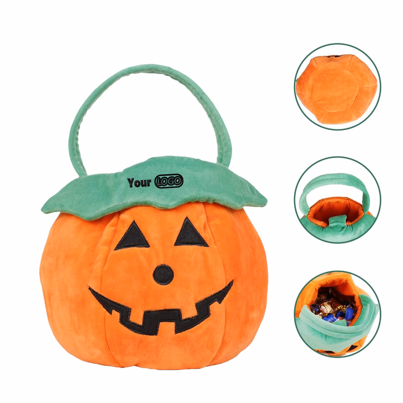Plush Pumpkin Bucket for Halloween