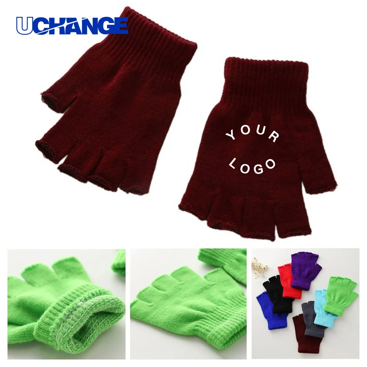 Acrylic Fingerless Gloves Pair for Office Use 1