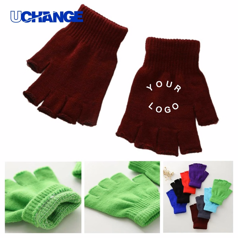 Acrylic Fingerless Gloves Pair for Office Use