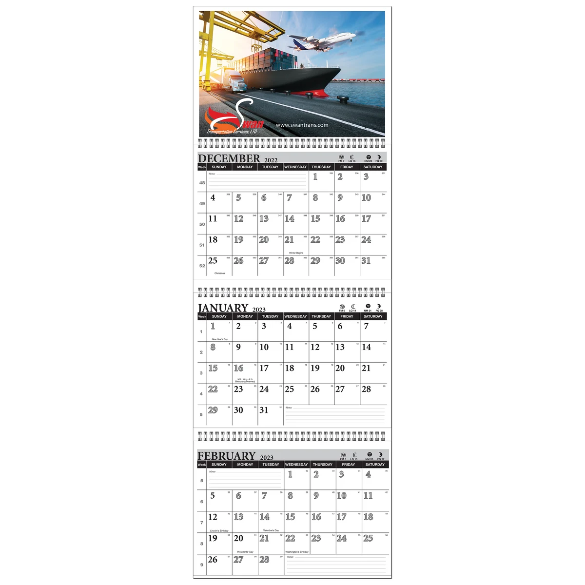 3 Month View Budget Full Color Wall Calendar 1