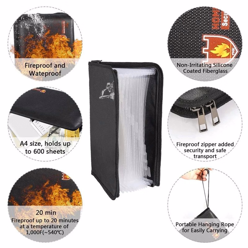 Fireproof File Organizer 13 Pocket Expanding File Folder