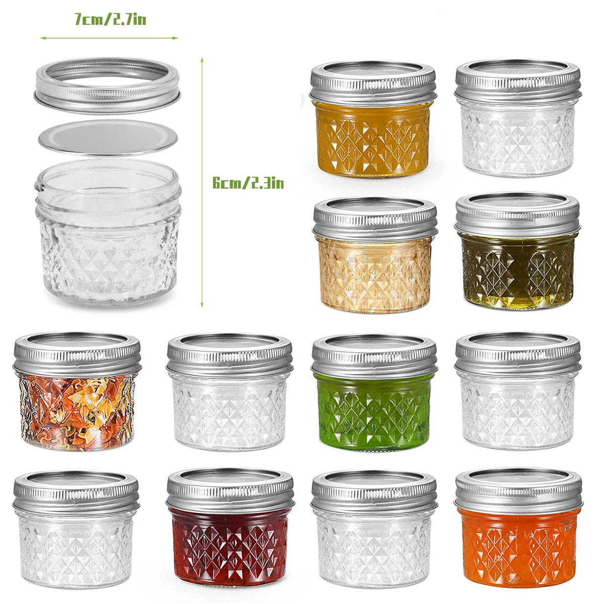 4 oz Mini Mason Jars with Lids and Bands 1