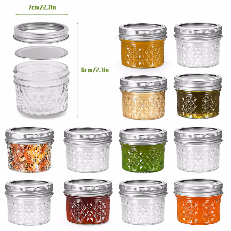4 oz Mini Mason Jars with Lids and Bands