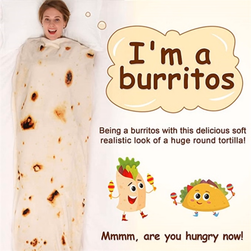 Flannel Burritos Tortilla Throw Blanket