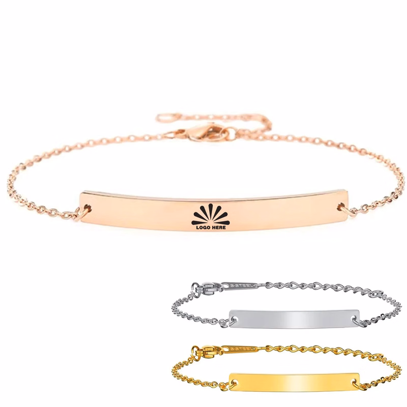 Stainless Steel Bracelet With Customizable Logo