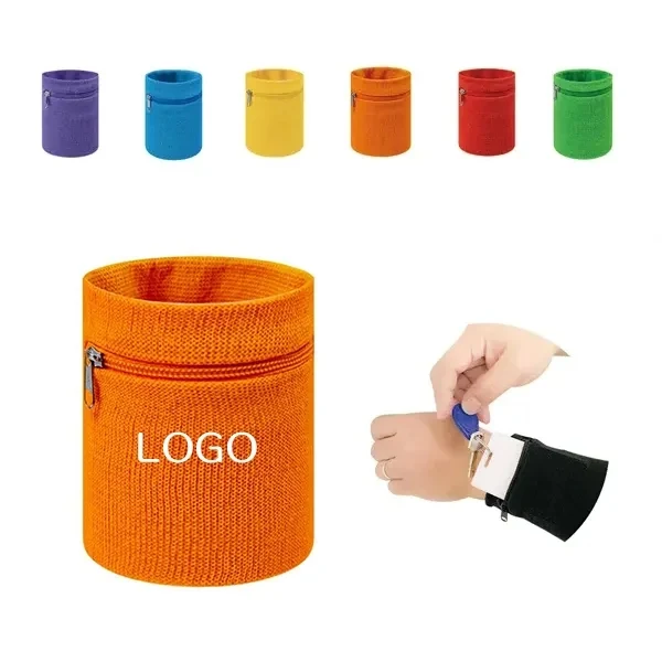 Zipper-Pocket Sports Wristband 1