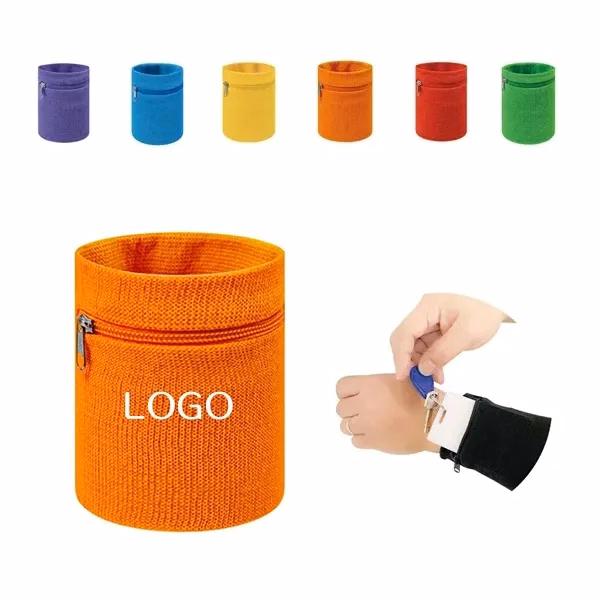 Zipper-Pocket Sports Wristband