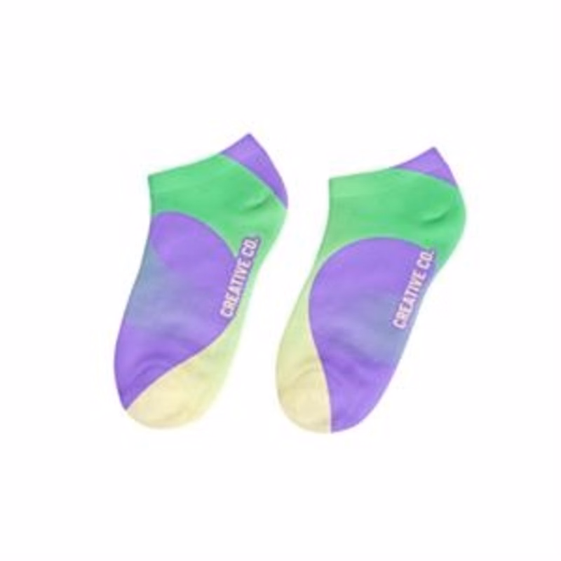 Adult 360 Degree Digital Print Cotton-Blend Low Cut Socks