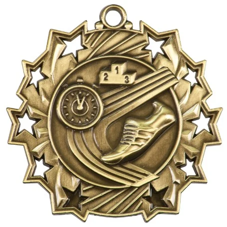 Track Ten Star Medal, 2-1/4" 1