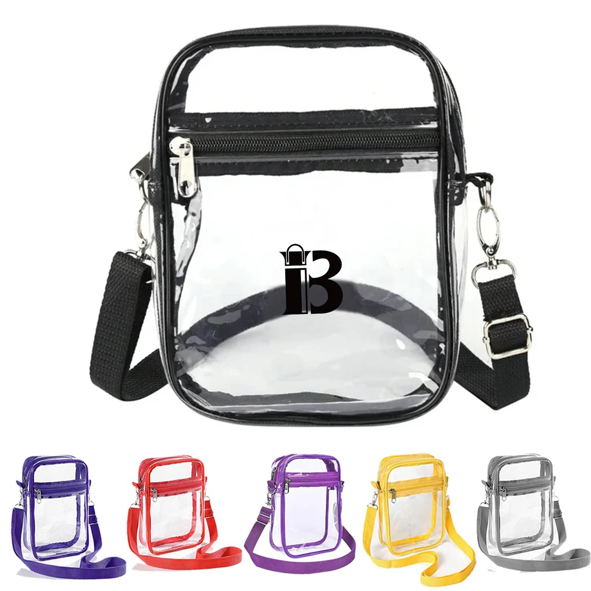 PVC Clear Crossbody Purse for women,With front pocket 1