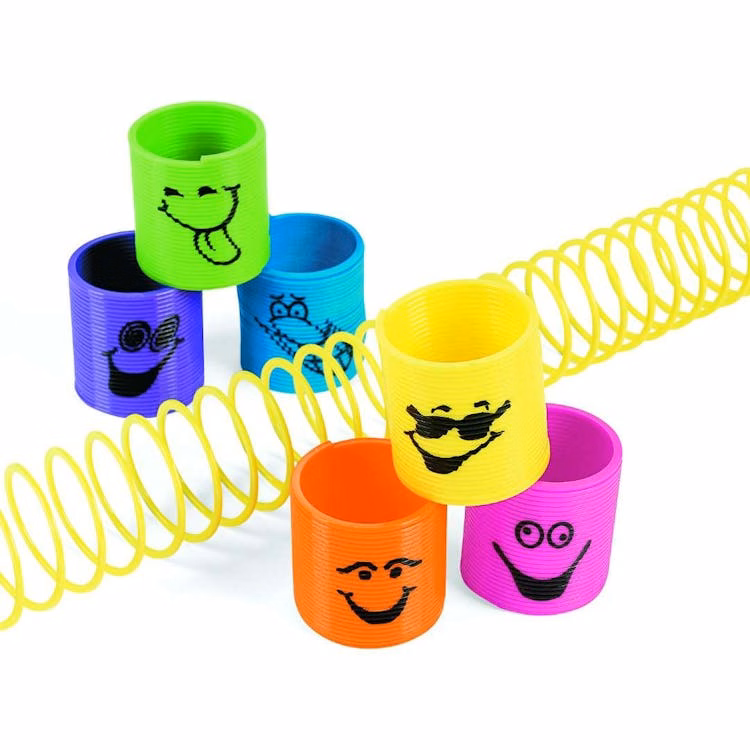 Mini Plastic Smile Face Magic Springs - 1.38"