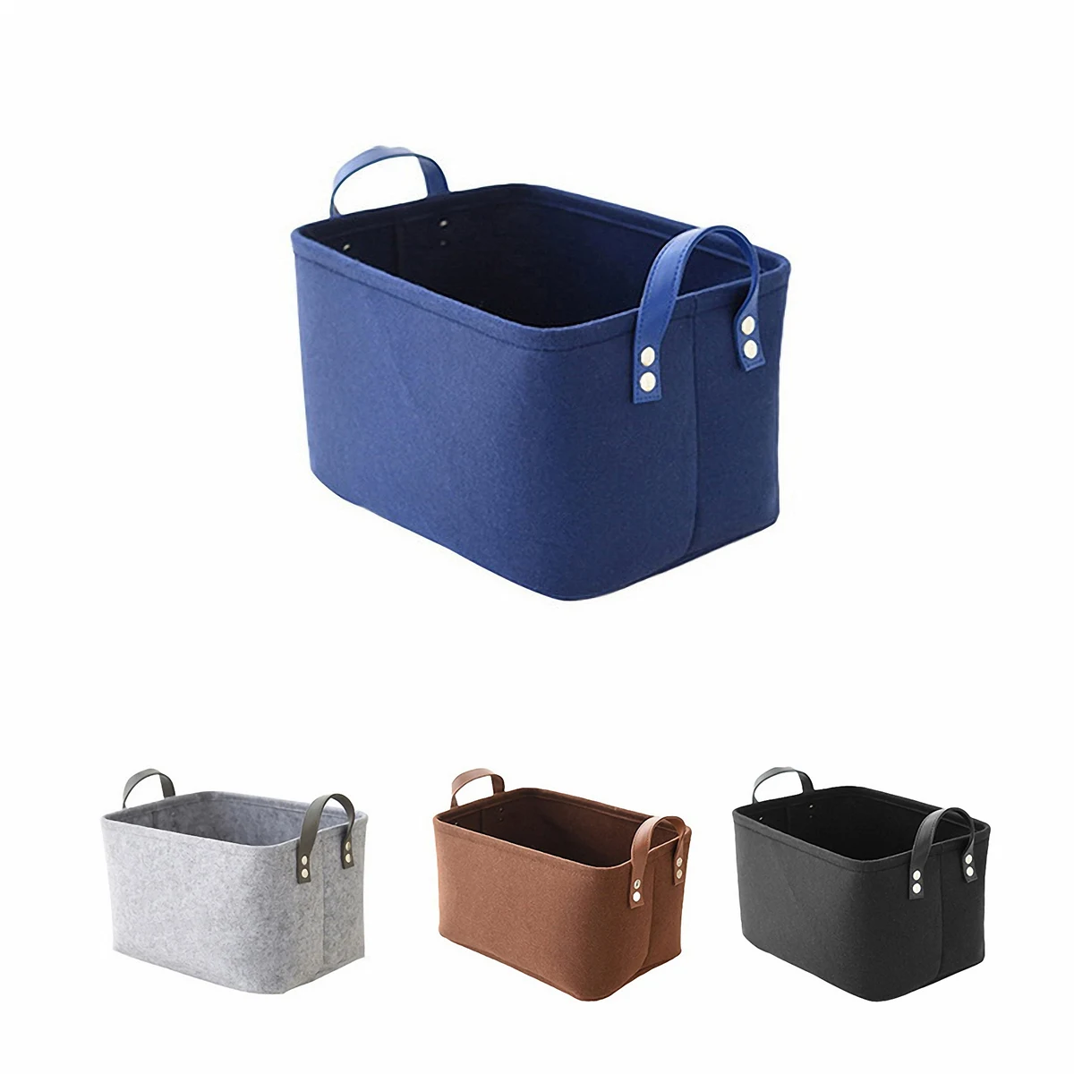 Collapsible Felt Storage Bin with Handles 1