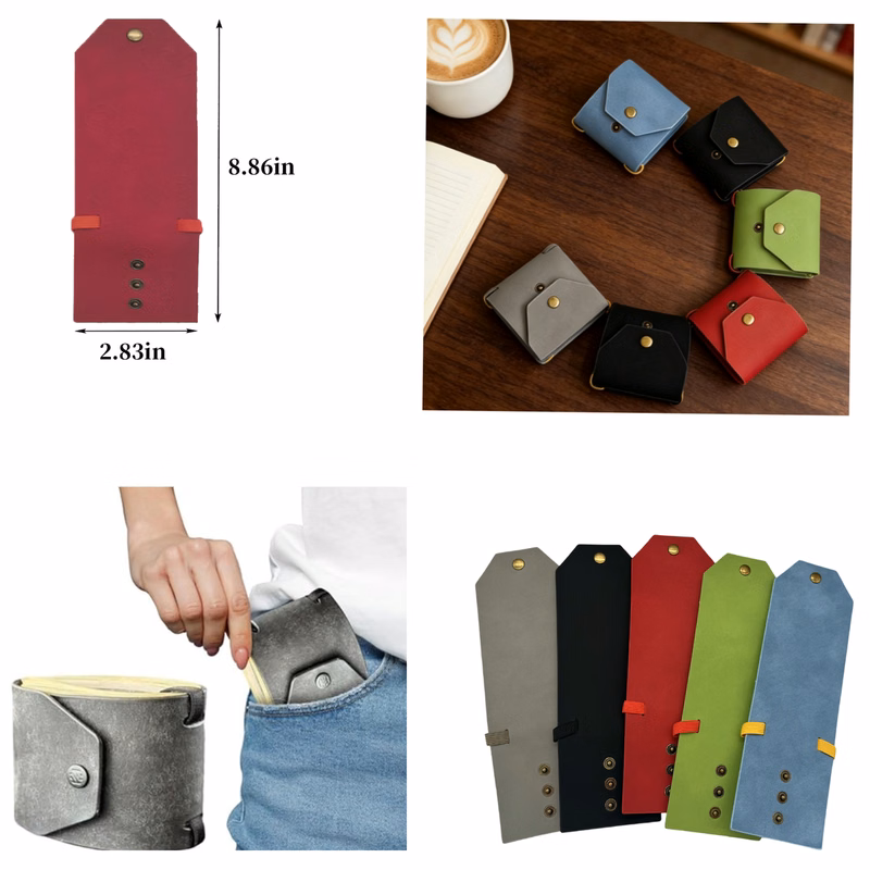 Magnetic Foldable Leather Wallet