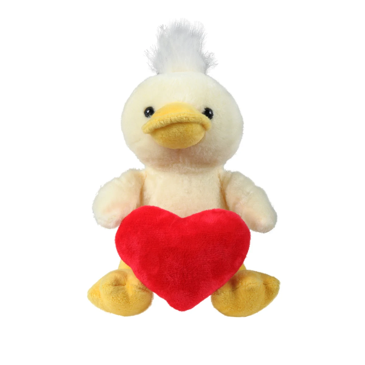 Soft Plush Sitting Duck holding a Red Heart 1