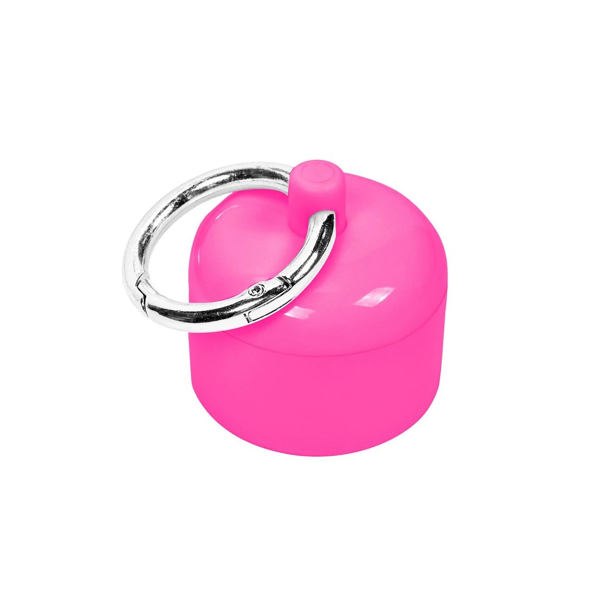 Outdoor Mini Round ABS Jewelry Storage Box Keychain With Metal Carabiner Clip 1
