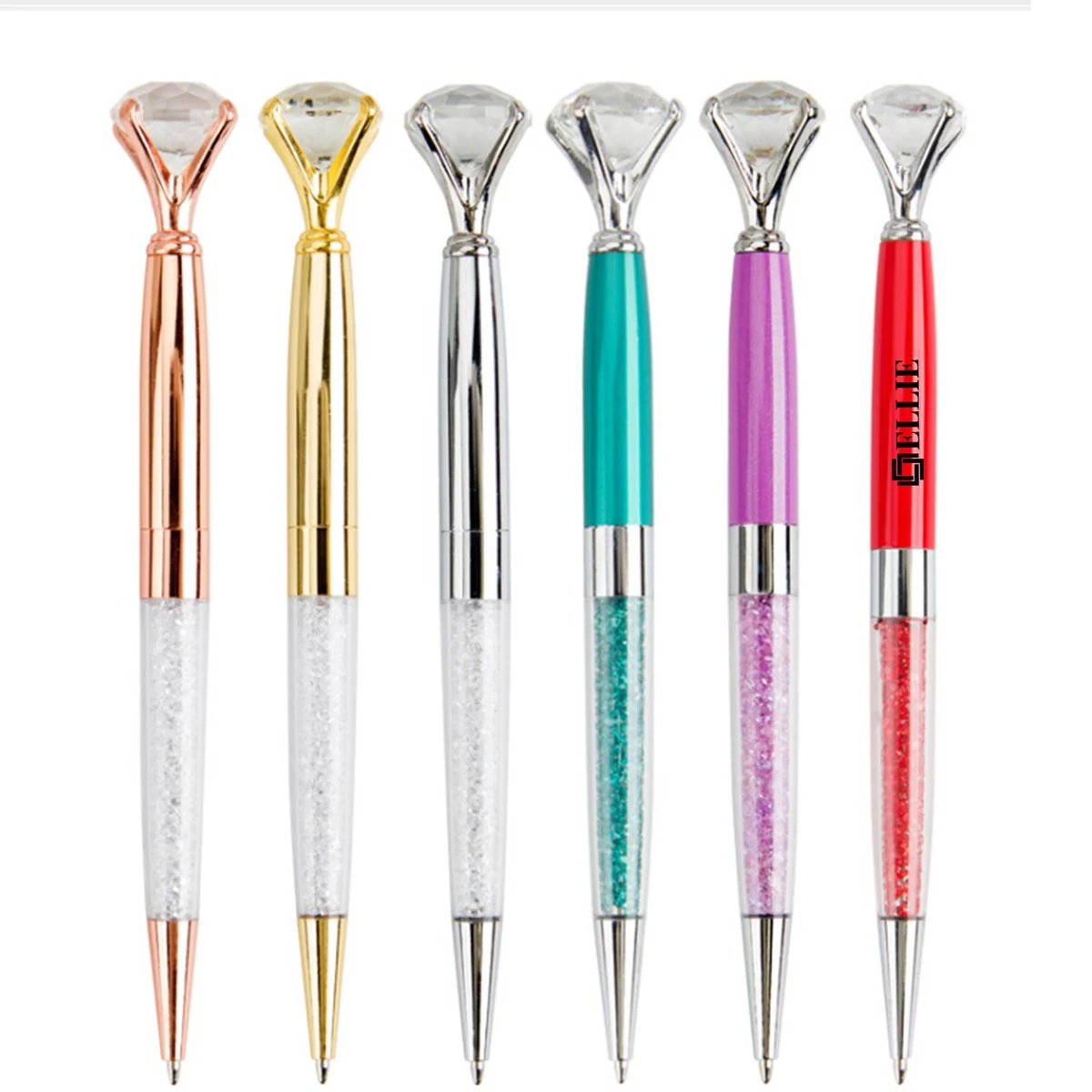 Crystal Diamond Metal Ballpoint Pen With Black Ink 1
