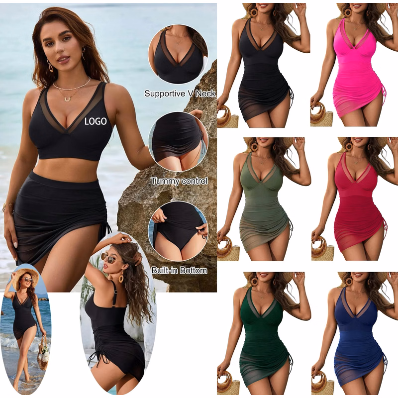 Women's One Piece Swim Dress with Tummy Control