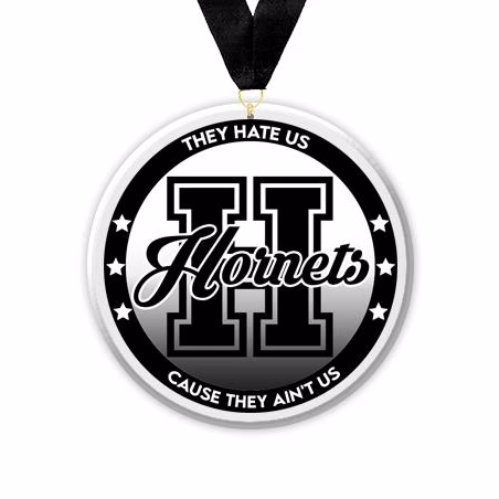 Acrylic Circle Medallions: Hornets 3" Size, .25"