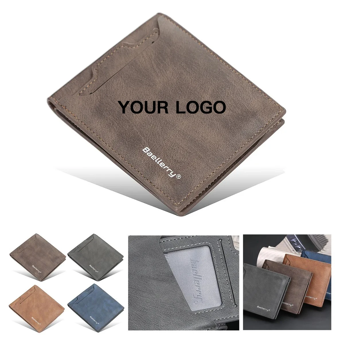 PU Leather Mens Wallet 3 Fold with Card and ID Holders 1