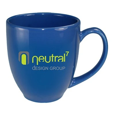 15 oz glossy vitrified bistro coffee mugs - ocean blue 1