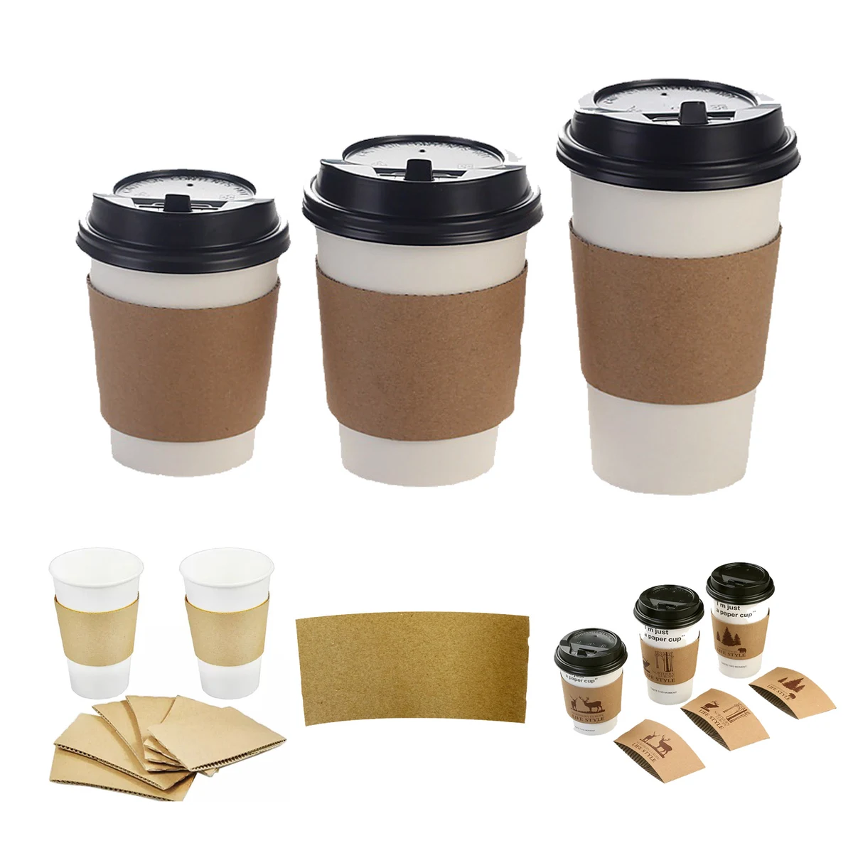 12oz or 16oz Coffee Cup Sleeves 1