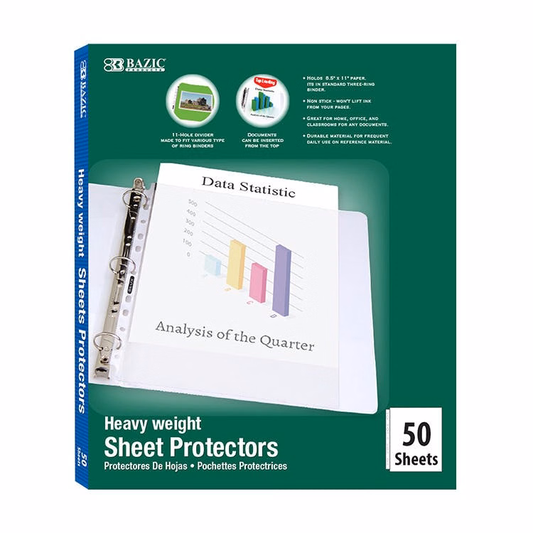 Heavy Duty Sheet Protectors - Top Load 11.5" x 8.5"
