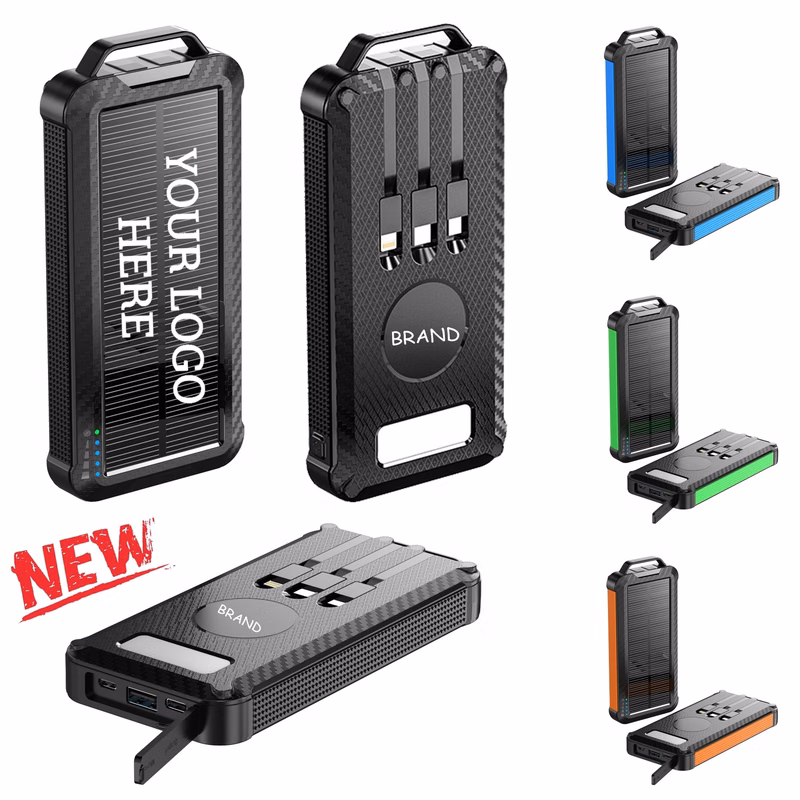 10000mAh QI Wireless Solar Power Bank With LED Light