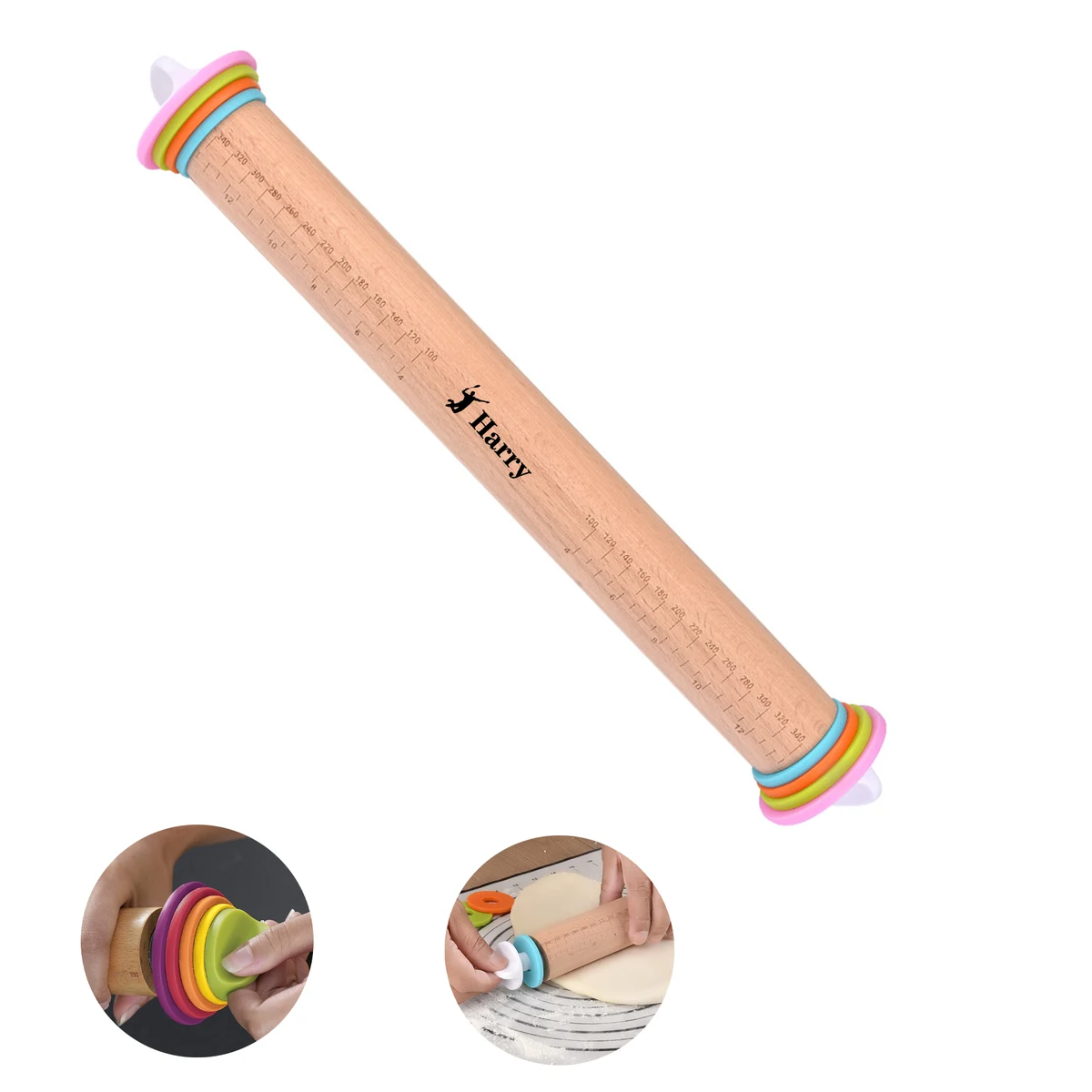 Adjustable Rolling Pin with Removable Rings 1