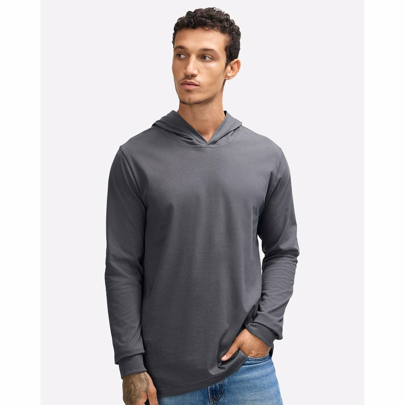 Unisex Sueded Long Sleeve Hooded Tee - 5345